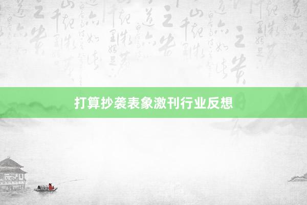 打算抄袭表象激刊行业反想