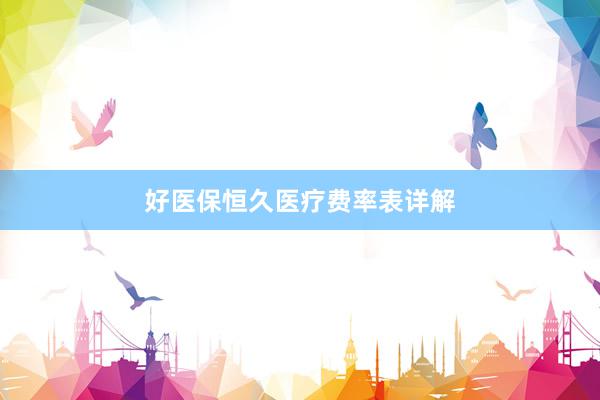 好医保恒久医疗费率表详解
